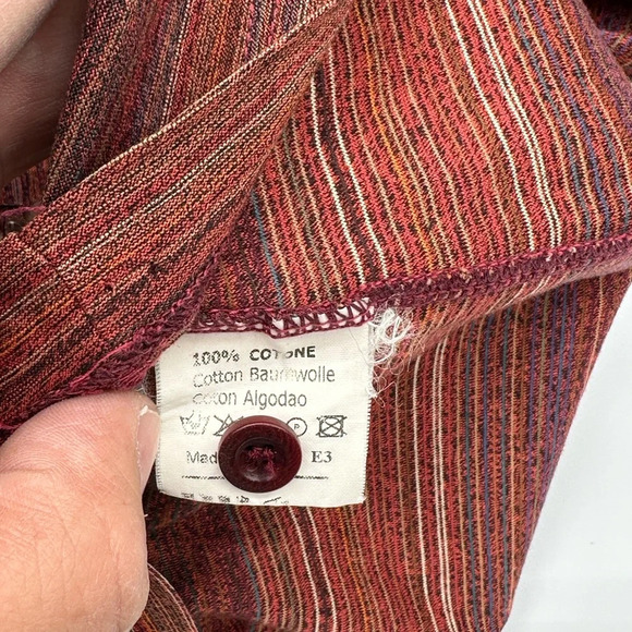 Dalmine Uomo Mens Polo Shirt Striped Made in Italy Red/OrangeMulticolor Size 2XL - Picture 8 of 8